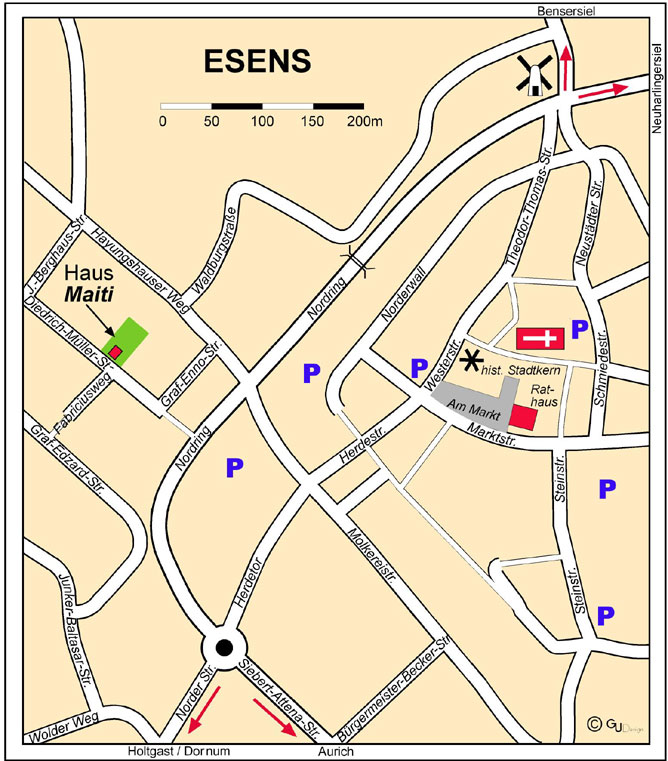 Landkarte Stadtplan Esens Bensersiel